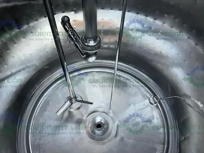 USED PRECISION STAINLESS 500 LITER STAINLESS STEEL JACKETED REACTOR  W/ 0.5 HP MIXER