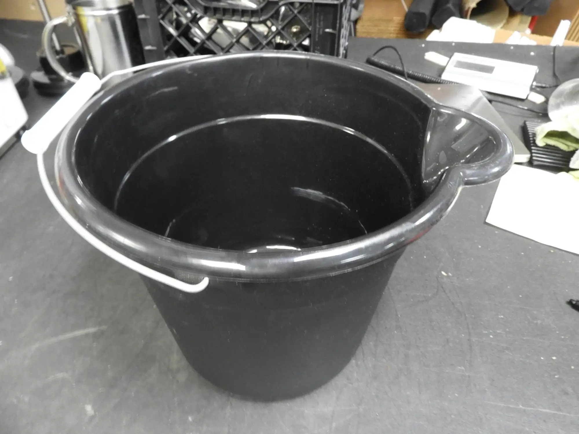 Used Isaac Peoria Used Black Plastic Utility Buckets with Handles, 9-qt. C IP Commercial Materials & Supplies Illinois US | Falcon Restaurant Supply #1376652