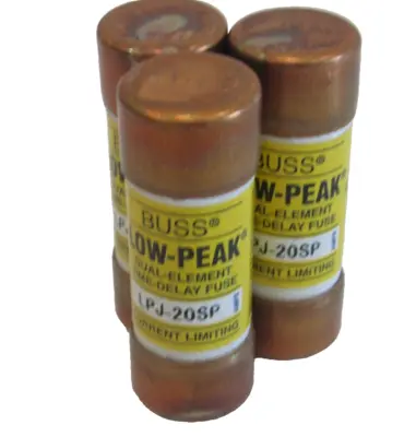 NEW BUSSMANN LPJ-20SP FUSES LPJ20SP LOT OF 3