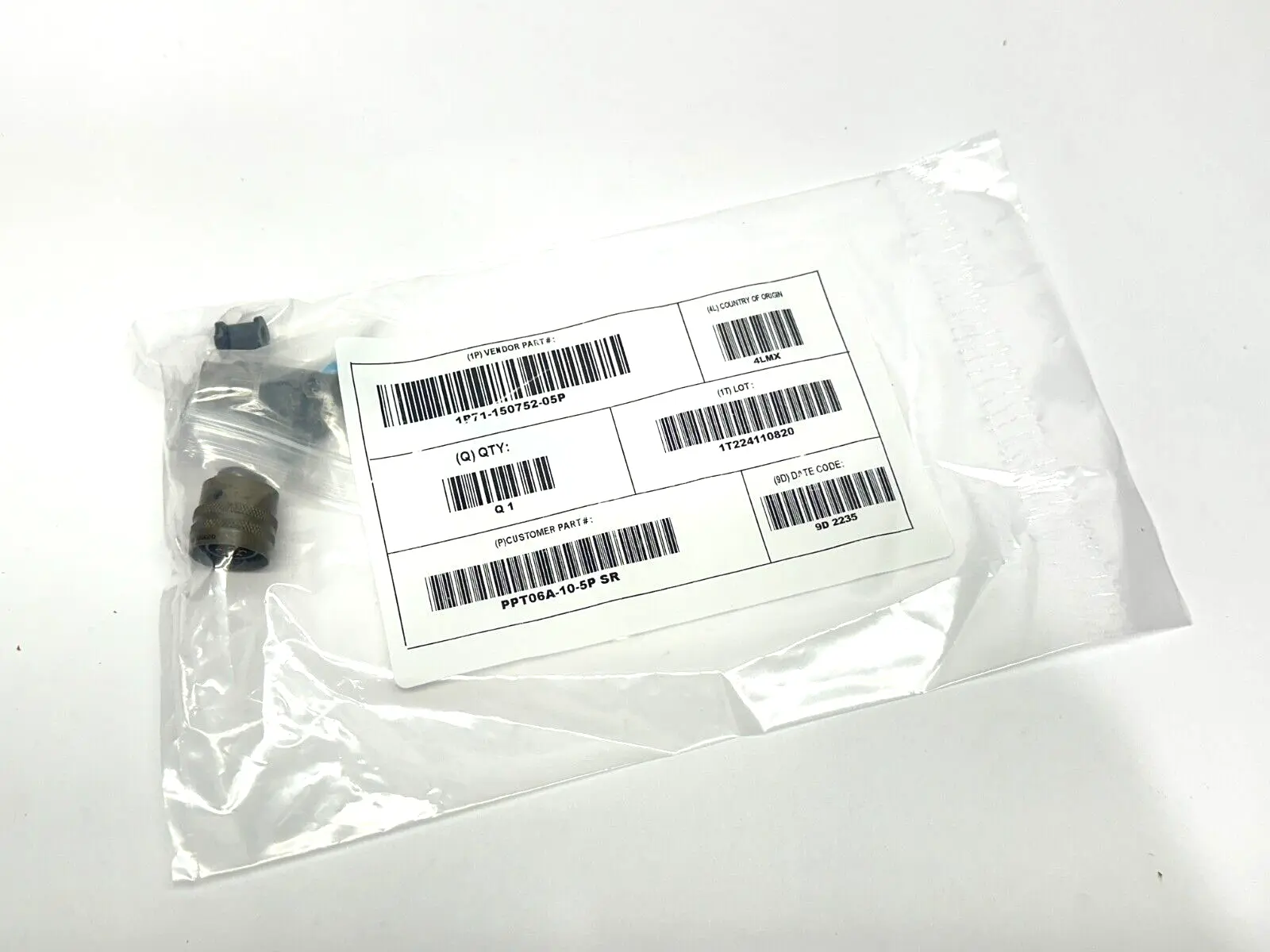 PT06A-10-5P-SR | Amphenol  MIL Spec Circular Connector Male 5-Pin Size 10 Straight - New