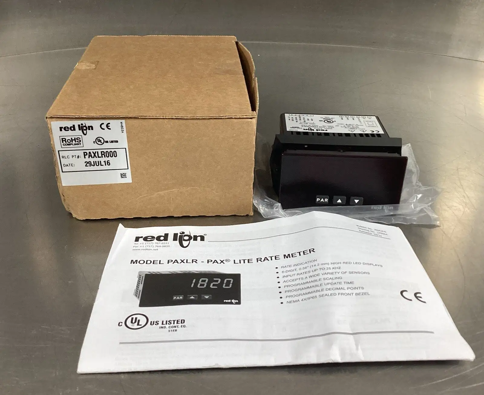 RED LION CONTROLS PAXLR000 Lite Rate Meter 6 Digit 5B-19