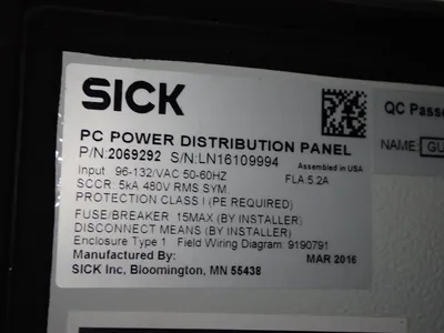 Used 2016 SICK 2069292 Electrical Panels Ohio US | HGR 24 #1406360