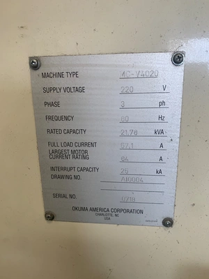 2005 OKUMA MC-V4020 Vertical Machining Centers | PM Machines (7)