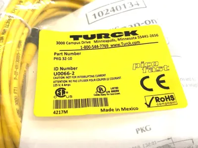 NEW TURCK PICOFAST SINGLE ENDED CONNECTION CORDSET U0066-2