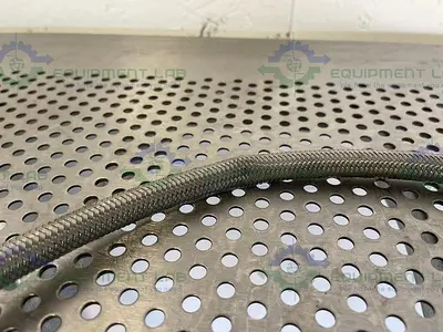 USED 36" STAINLESS STEEL BRAIDED HOSE W/ 1/2" THREADED FITTING