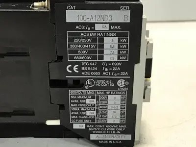 USED ALLEN BRADLEY 100-A12ND3 SER B