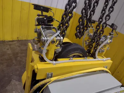 TC AMERICAN CRANE RUBBER WHEEL POWERED TRACTOR DRIVE TROLLEY & HOIST CARRIER, NEW IN CRATE: YOBRO #24827