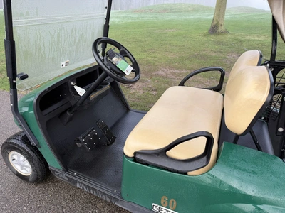 (1) 2017 E-Z-Go golf cart with a Kawasaki gas engine, model 625111G01, includes canopy, ball cover, ...