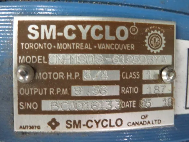 Used Sumitomo Cyclo CNHMS08-6125DBY Gearboxes Minnesota US | Peak Machinery, Inc. #286850