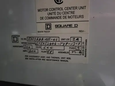 USED SQUARE D MODEL 6