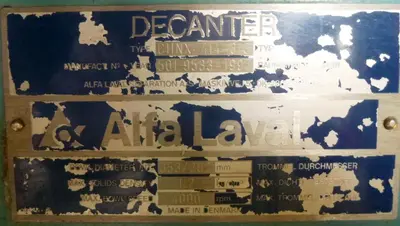 Alfa-Laval CHNX 414B-31G decanter centrifuge, 316SS.