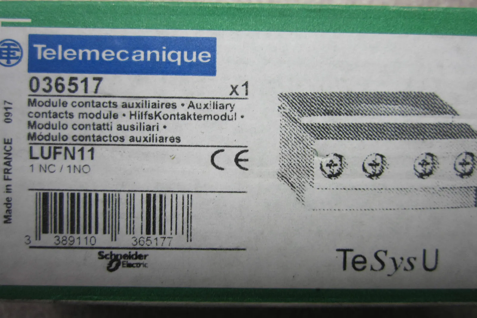 2 NEW TELEMECANIQUE LUFN11 AUXILIARY CONTACT MODULE