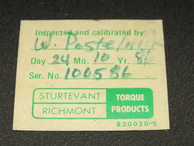 Sturtevant Richmont E-M-H-150 Hand Torque Tool Analyzer Quadri-Scale 150 Ft-LBS