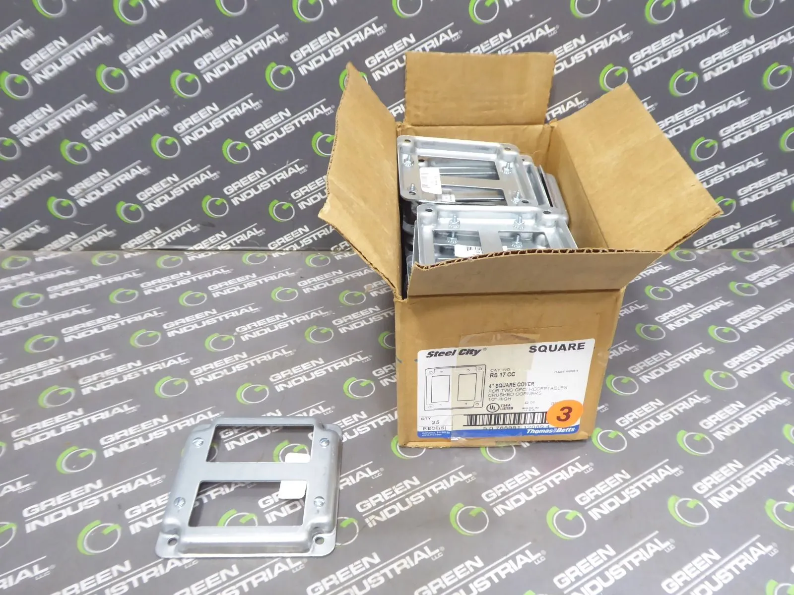 Lot of 25 Thomas & Betts RS19CC Duplex GFCI Receptacle Covers 4" Square New NIB