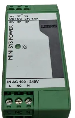 USED PHOENIX CONTACT 2866983 POWER SUPPLY MINI-SYS-PS-100-240AC/24DC/1.5
