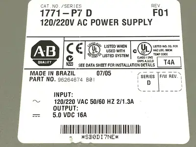 USED ALLEN BRADLEY 1771-P7 SER D REV F01