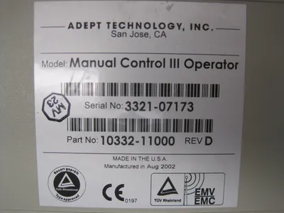 Adept Technology Inc.10332-1100 Teach Pendant Rev.D 103321100
