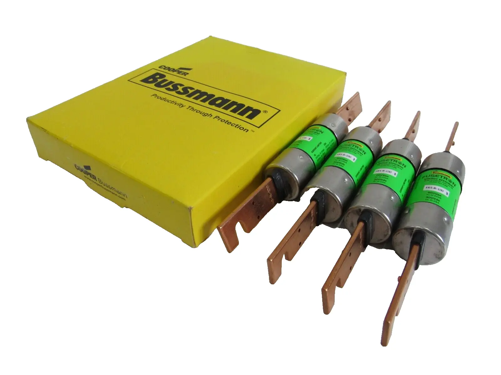 NEW COOPER BUSSMAN FRS-R-100 FUSES FRSR100 LOT OF 4
