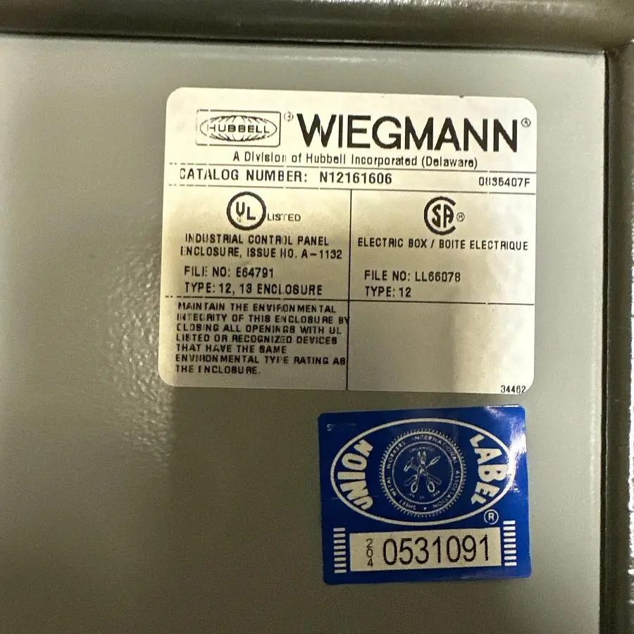 New | in-Stock WIEGMANN N12161606 Miscellaneous Equipment (Electrical & Power) | Surplus Asset Holdings #1203561