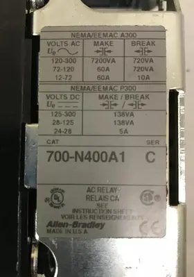 Used ALLEN BRADLEY 700-P400A1 Relays & Switches Ohio US | Surplus Asset Holdings #1234542