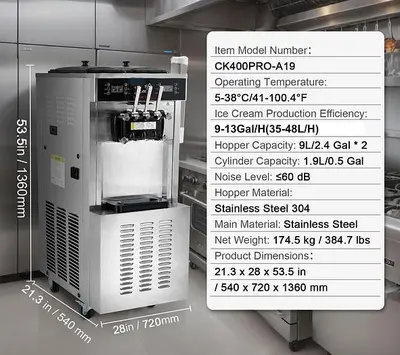 3 flavor soft serve machine