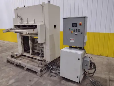 48” WIDE x 30 HP MECHANICAL IN-LINE COIL PRESS & SHEAR WITH PLC VARIABLE SPEED DRIVE: STOCK #22968