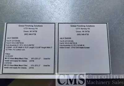 Used 2020 GLOBAL FINISHING SOLUTIONS SPRAY BOOTH WITH AIR MAKE UP UNIT Woodworking Complete Operations North Carolina US | CAROLINA MACHINERY SALES #1498446