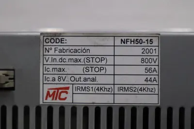 MTC Montelec Bus Charging Module NFH50-15 STOCK 2589-A