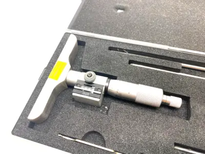 USED SPI MECHANICAL DEPTH MICROMETER 0-6" ROD SET, RATCHET STOP THIMBLE