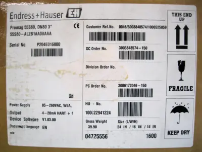 NEW Endress+Hauser 55S80-AL2B1AA0BAAA