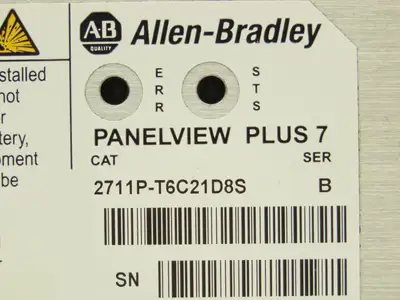 Allen Bradley 2711P-T6C21D8S PanelView Plus 7 Touch Screen Series B 24V