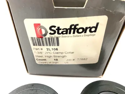 USED STAFFORD 2-PIECE CLAMPING COLLAR 1-3/8" STEEL, HIGH STRENGTH