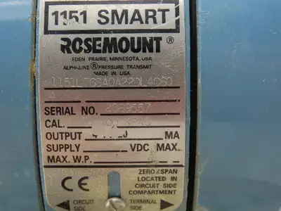 Rosemount 1151LT6SA0A22DL4C6Q Pressure Transmitter 42V 285PSI 3" Flange Mounted