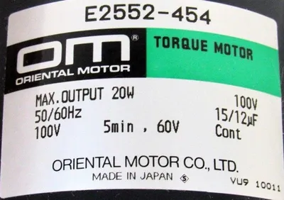 NEW ORIENTAL MOTOR E2552-454 TORQUE MOTOR E2552454