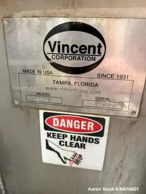 Used VINCENT CP-6 Screw De Watering Presses Illinois US | Aaron Equipment #1362949
