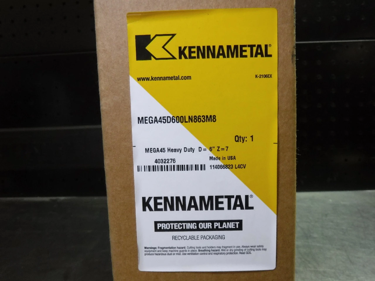Kennametal 6" Indexable Facemill 2" Arbor MEGA45D600LN863M8 (LOC350)