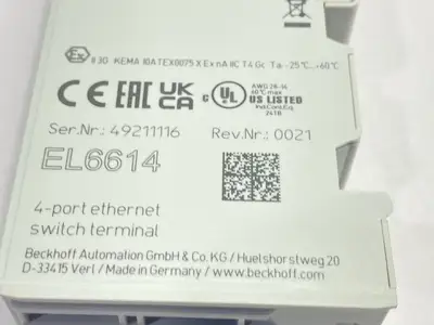 Used Beckhoff EtherCAT Terminal 4-Port Ethernet Switch Communication Interface PLC Ethernet Equipment Michigan US | Maverick Industrial Sales #1391722