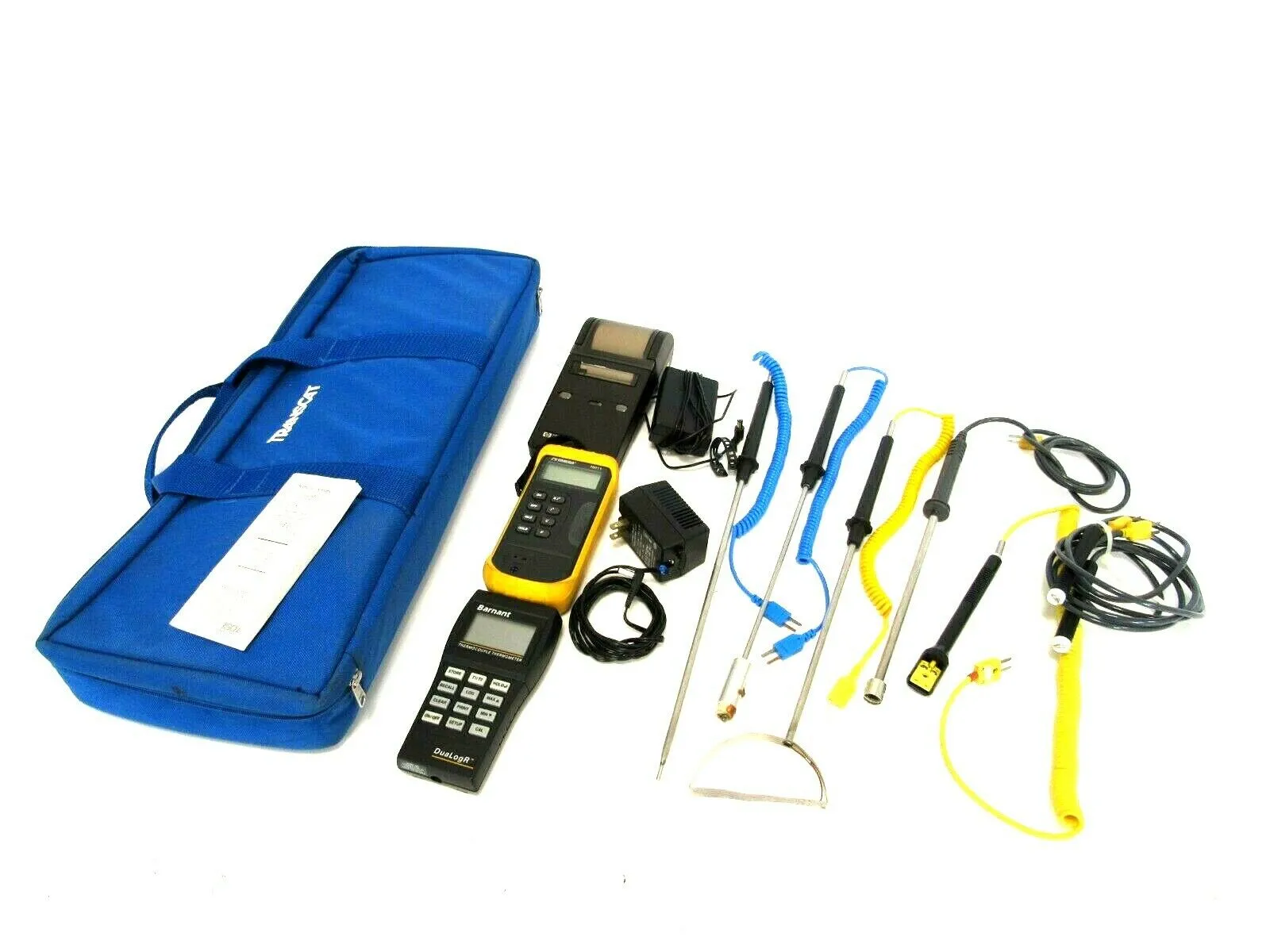 USED OMEGA HH11 THERMOCOUPLE THERMOMETER W/ BARNANT 600-1050 HP PRINTER