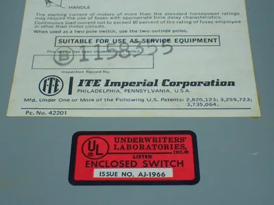 Used ITE IMPERIAL JU322 Disconnects Ohio US | HGR 24 #879677