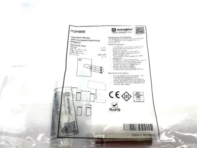 | Wenglor I12H006 Inductive Sensor w/ Increased 4mm Switching Distance, Flush - New