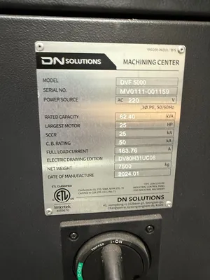 2024 DN SOLUTIONS DVF 5000 Vertical Machining Centers (5-Axis or More) | Machine Tool Emporium (11)