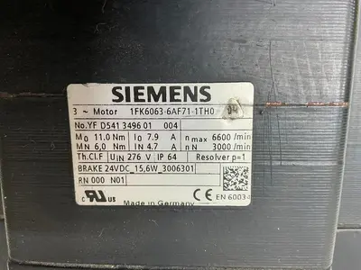 USED SIEMENS 1FK6063-6AF71-1TH0