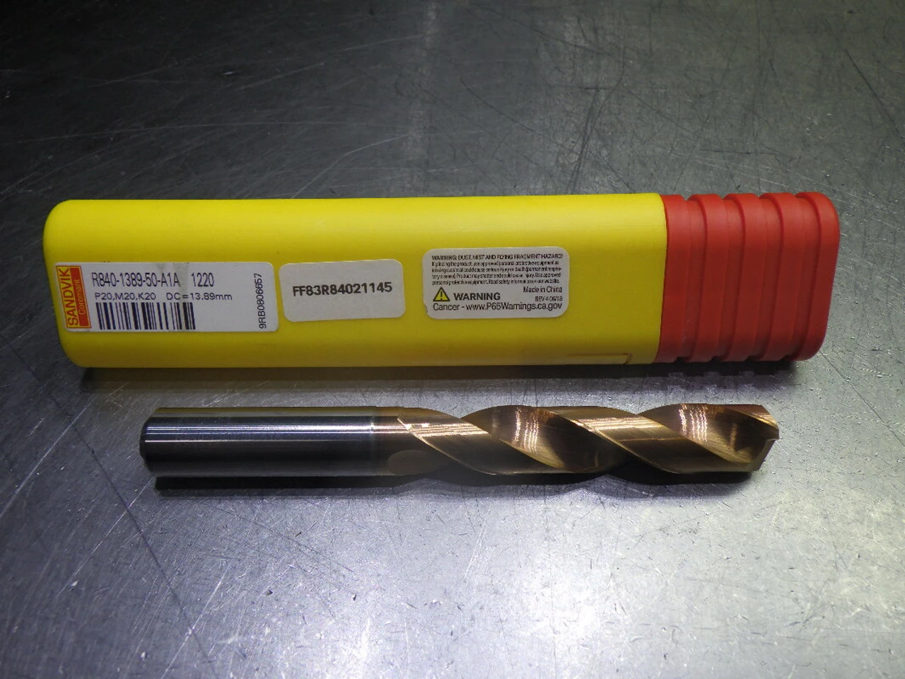 Sandvik 13.89mm (.5469") Coolant Thru Carbide Drill R840-1389-50-A1A 1220 (LOC2909B)
