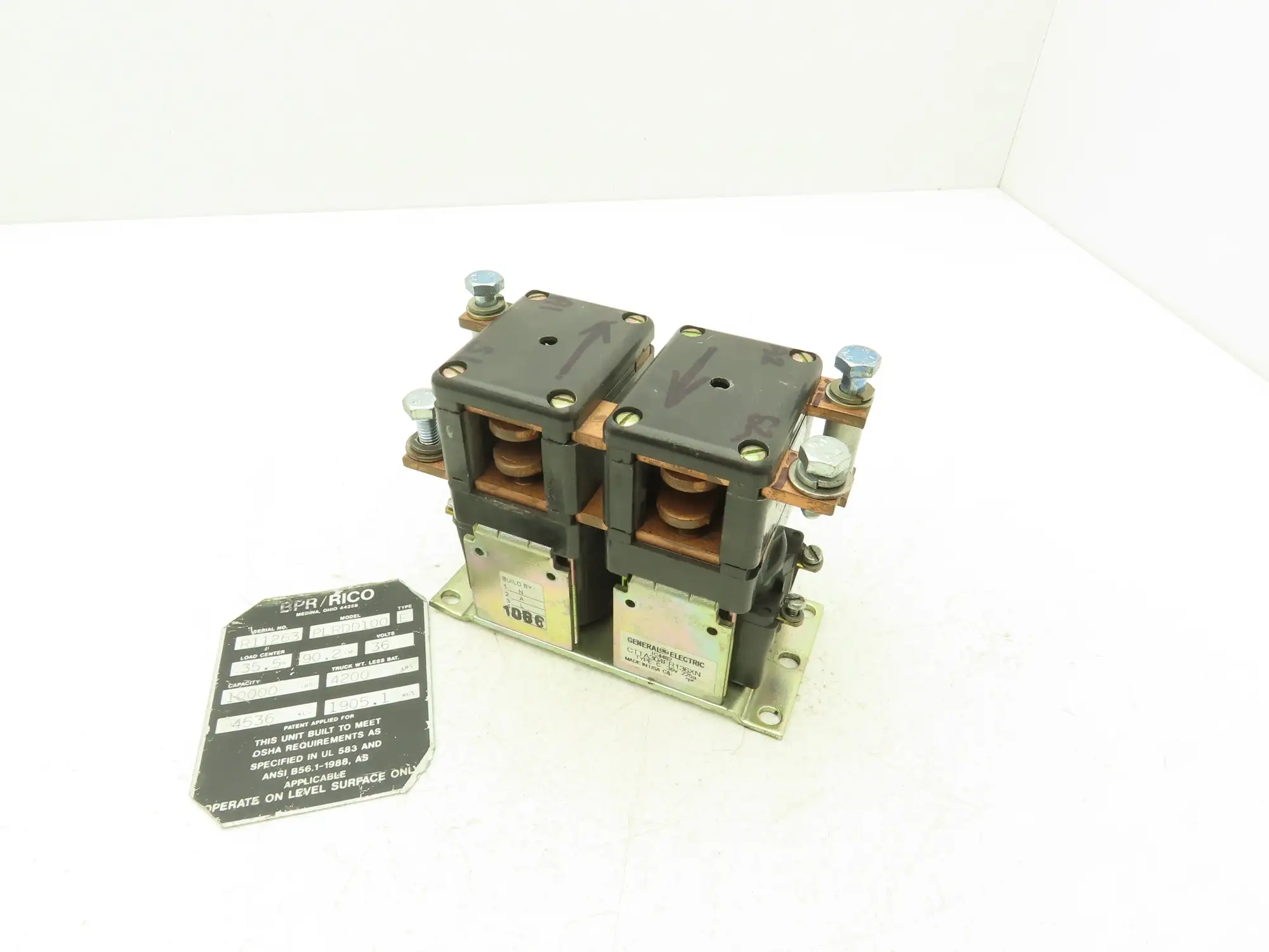 General Electric CTTA304FR136XN Forklift DC Motor Contactor 36V Off PLR-DD-100