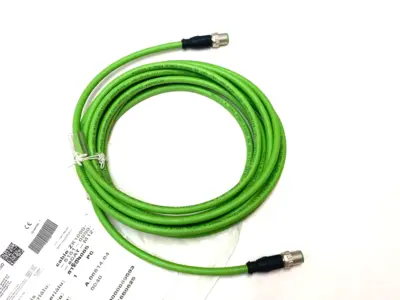 USED BECKHOFF DOUBLE ENDED ETHERCAT CABLE M12 M TO M 4-PIN