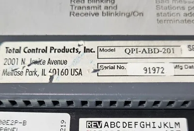 TOTAL CONTROL QPI-ABD-201 Ser A. QUICKPANEL Display Module Loc 2E