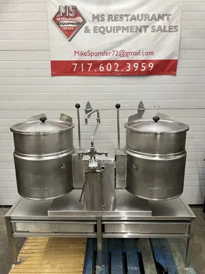 Cleveland KET-12 Twin Electric Kettles With Pouring Stand Refurbished!