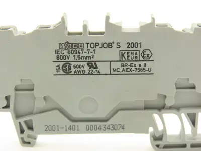 Wago 2001-1401 Feed Through Terminal Block 2.5 mm² 800V Spring Cage Lot of 82