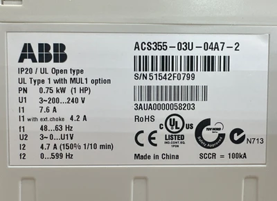 NEW ABB ACS355-03U-04A7-2