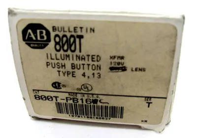 NEW ALLEN BRADLEY 800T-PB16 PUSHBUTTON SERIES T 800TPB16